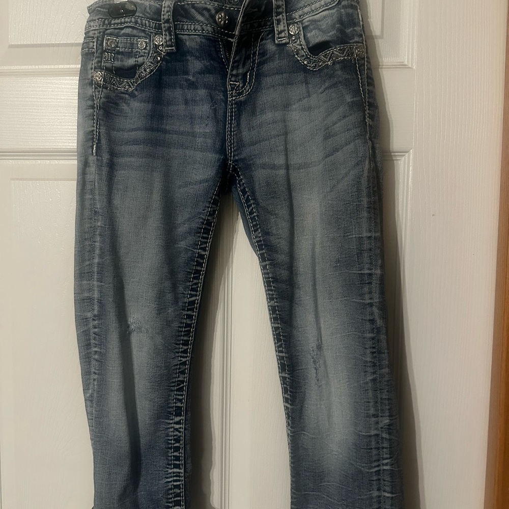 Miss Me Faded Blue Straight Leg Jeans